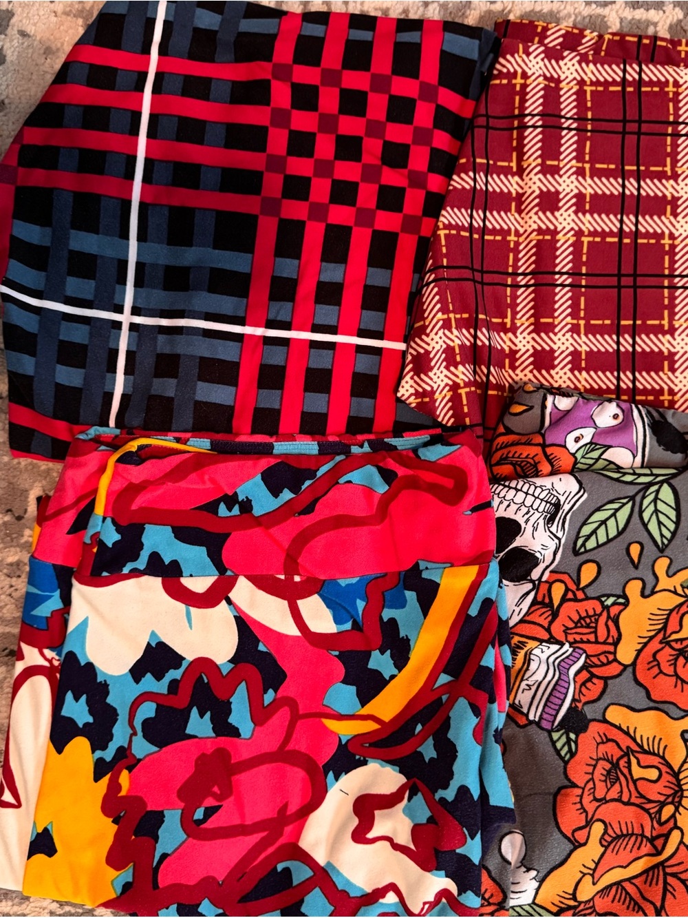 Mixed Pattern Skirt Bundle - Bold Multi-Color Plaid & Floral Prints$8/each